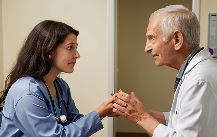 **Prompt 1: The Trust Bridge**
A compassionate, experienced doctor, either male or female, leans forward slightly, engaged in a deep, empathetic conversation with an elderly patient, possibly an elderly woman, in a softly lit, inviting clinic room. The doctor's gaze is intensely focused, conveying active listening and profound understanding. The patient looks comfortable and trusting, her expression revealing a sense of relief and openness as if sharing a deep, unspoken story. The atmosphere is warm and safe, emphasizing the critical moment where an "invisible barrier" is overcome, and a "bridge of trust" is built. Subtle details like clasped hands or a gentle nod underscore the human connection. Realistic, cinematic, soft lighting, focus on facial expressions and genuine interaction, conveying the patient as a "unique universe."