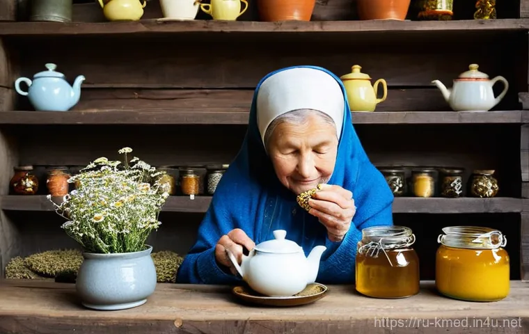 한의학과 환자 건강 관리 - **Prompt 1: The Wise Healer's Kitchen**
"A cozy and warm kitchen in a traditional Russian dacha,...